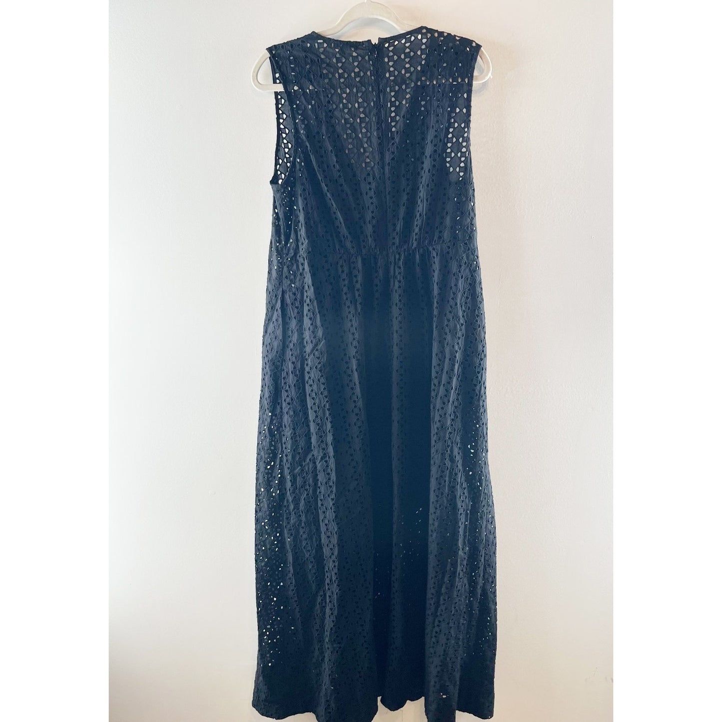 Madewell Eyelet Lace V Neck Sleeveless Maxi Dress Black 12