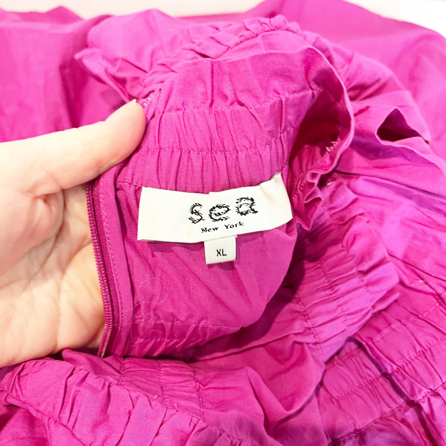 Sea New York Steph Cotton Flutter Sleeve Mini Tunic Dress Rose Pink XL
