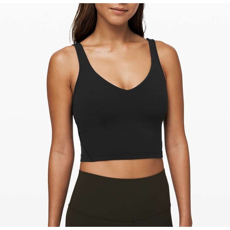 Lululemon Align Cropped Built in Bra Yoga Tank Top Black 4