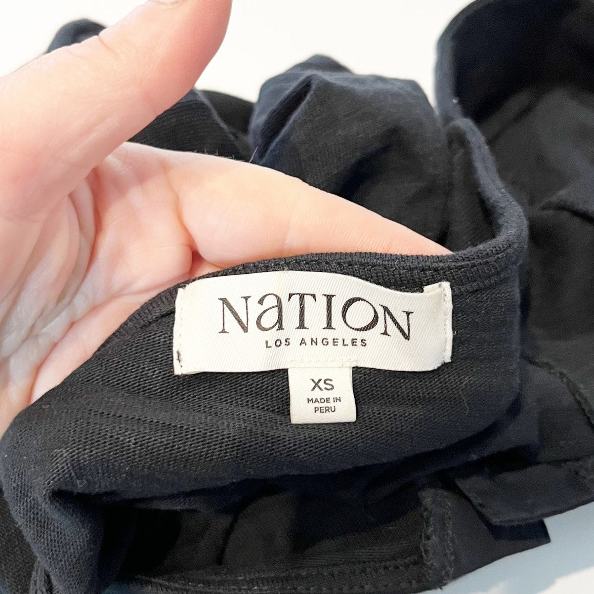 Nation Los Angeles Marcella Short Sleeve Button Up Top Tee Black XS