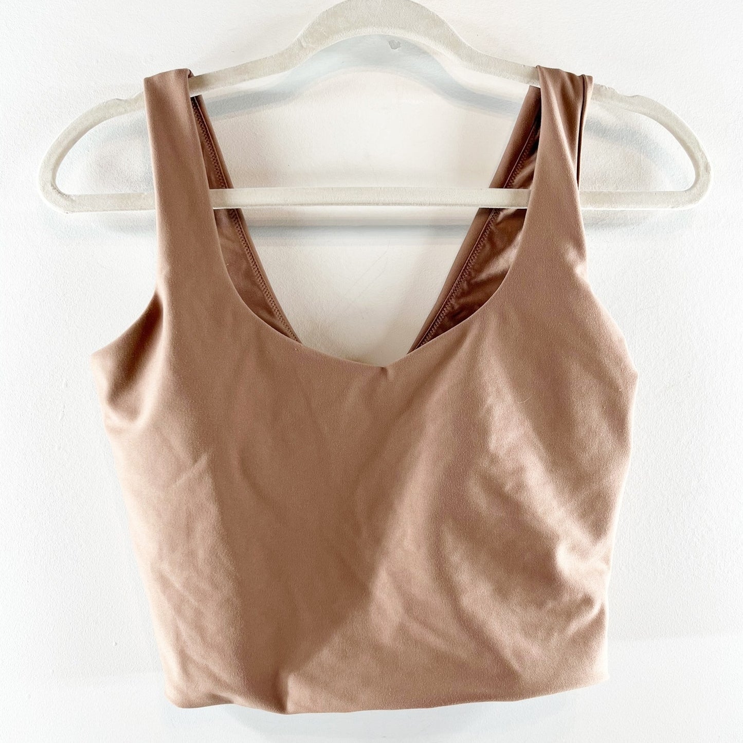 Abercrombie YPB Sleeveless V-Neck Cropped Active Tank Top Tan Medium