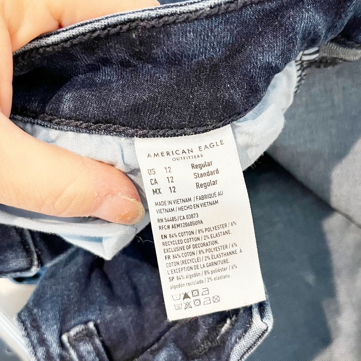 American Eagle High Rise Slit Hem Festival Flare Jeans Blue 12