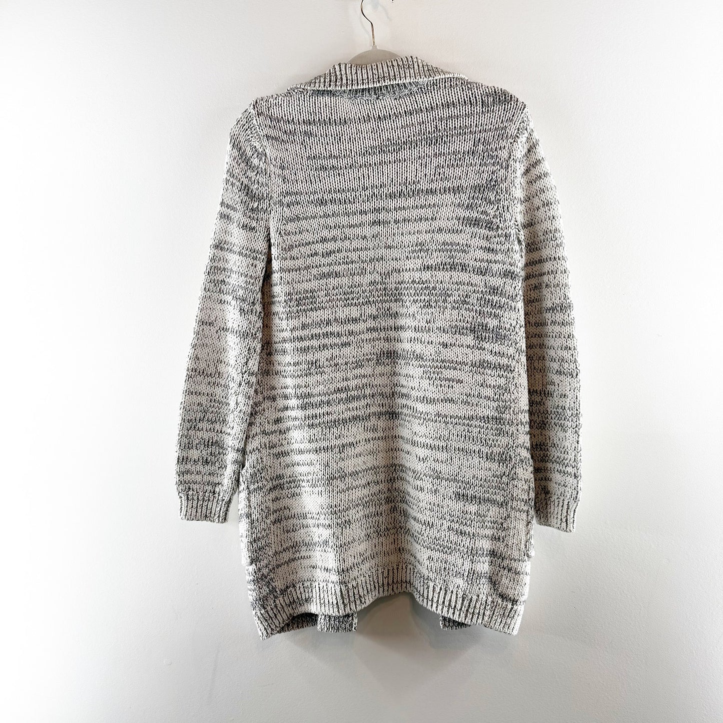 GAP Marled Knit Long Sleeve Open Cardigan Sweater Gray Medium