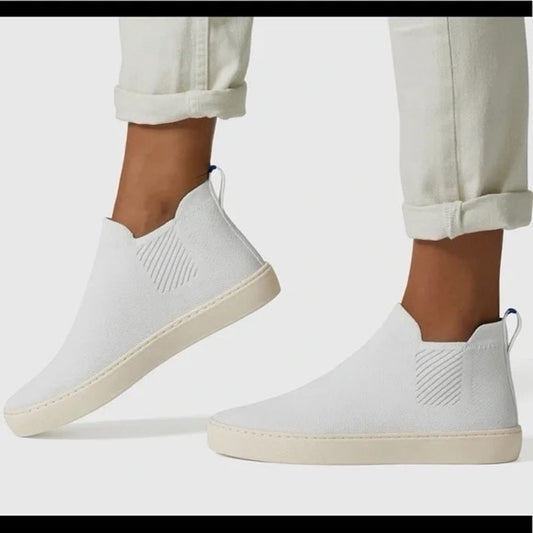 Rothy's Chelsea High Top Sneaker Boots Bright White 8.5