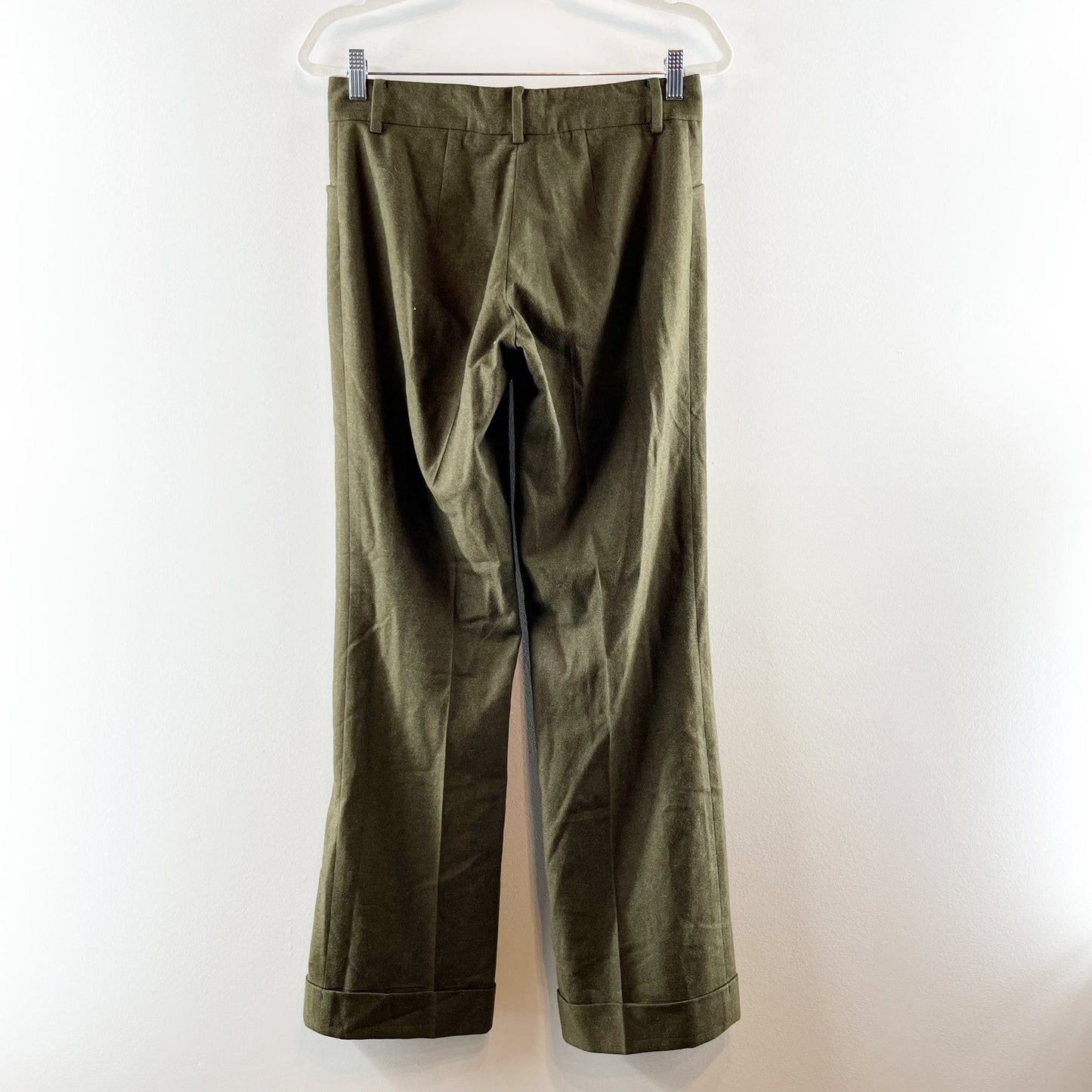 Ralph Lauren Mid Rise Wool Blend Cuffed Trouser Dress Pants Green 8