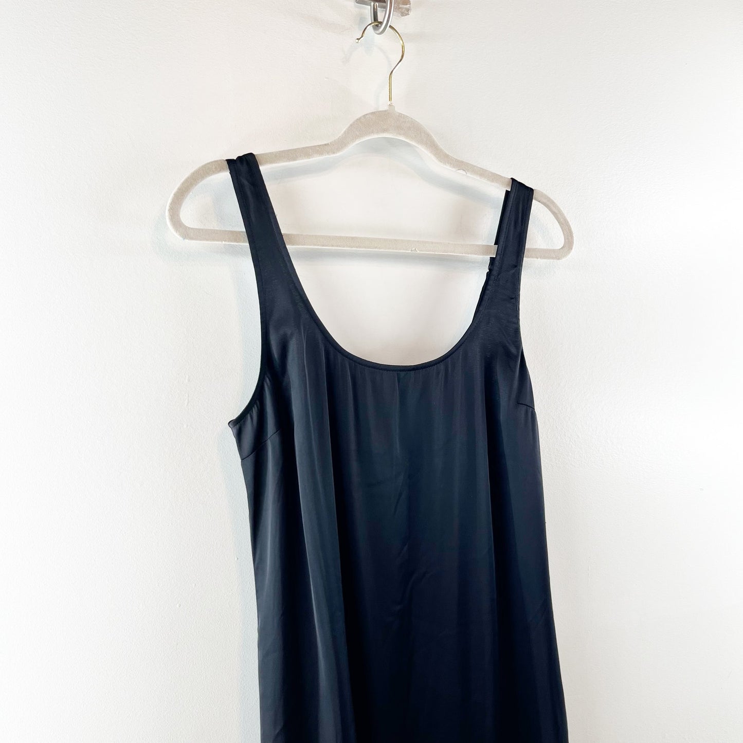 Abercrombie & Fitch Satin Slip Midi Dress Black XS