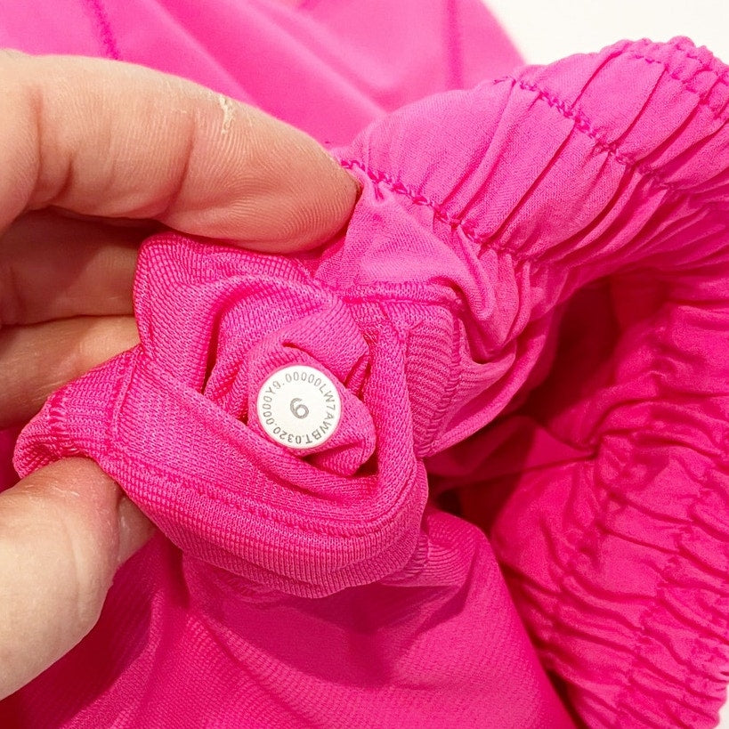 Lululemon Hotty Hot Lined Running Short II Long 4" Pink Highlight 6 Tall