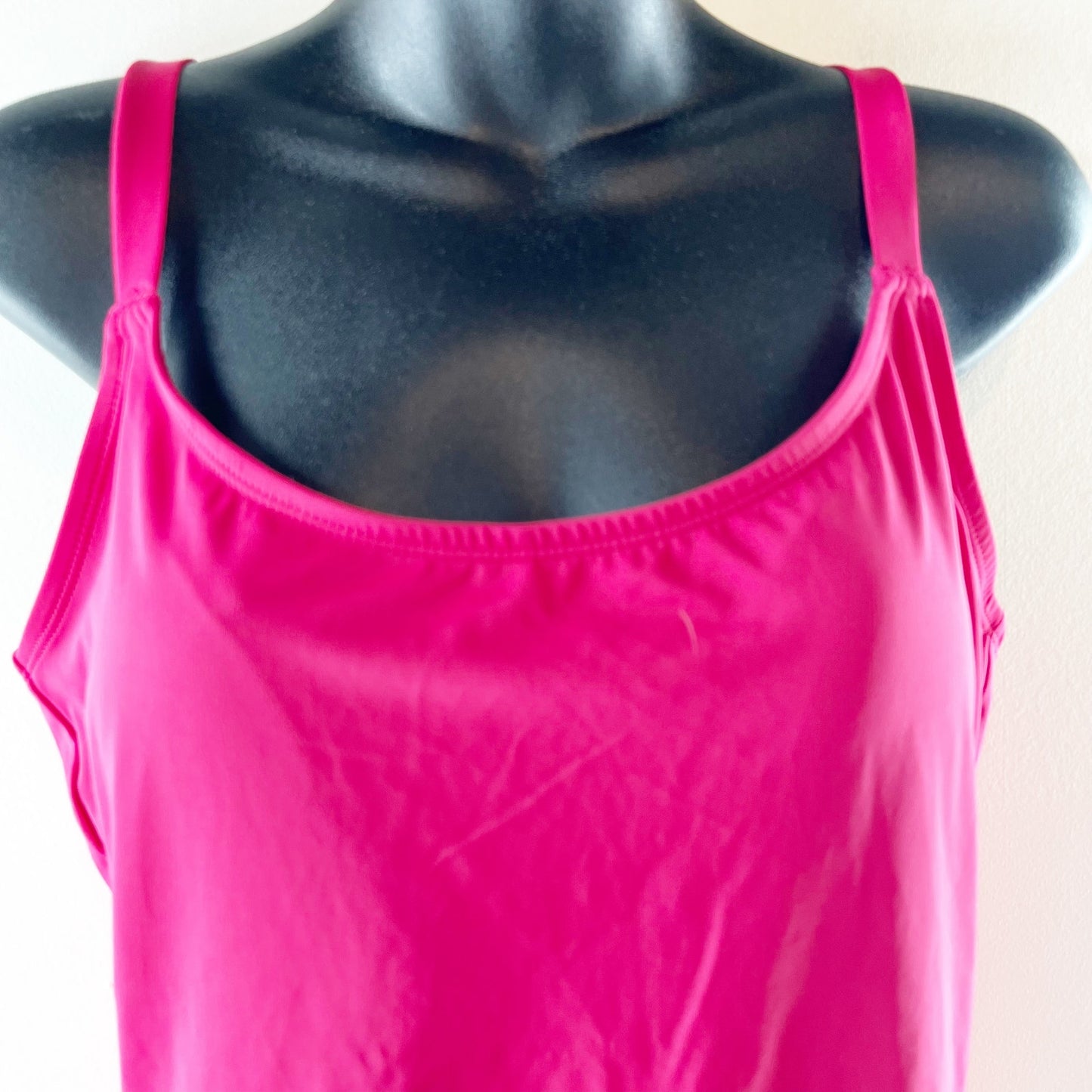 Andie Swim One Piece Scoop Back Adjustable Straps Swimsuit Pink Large