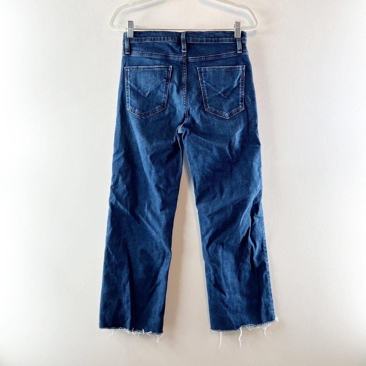 Hudson Rosie High Rise Wide Leg Button Fly Jeans Dark Wash Blue 27