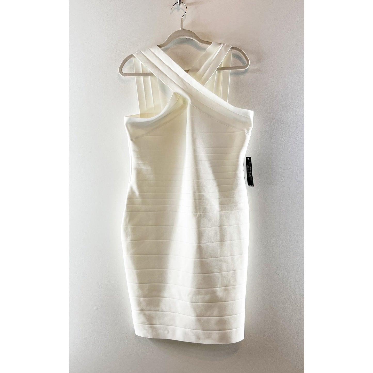 Venus Sleeveless Halter Neck Mini Stretch Bodycon Bandage Dress White XL
