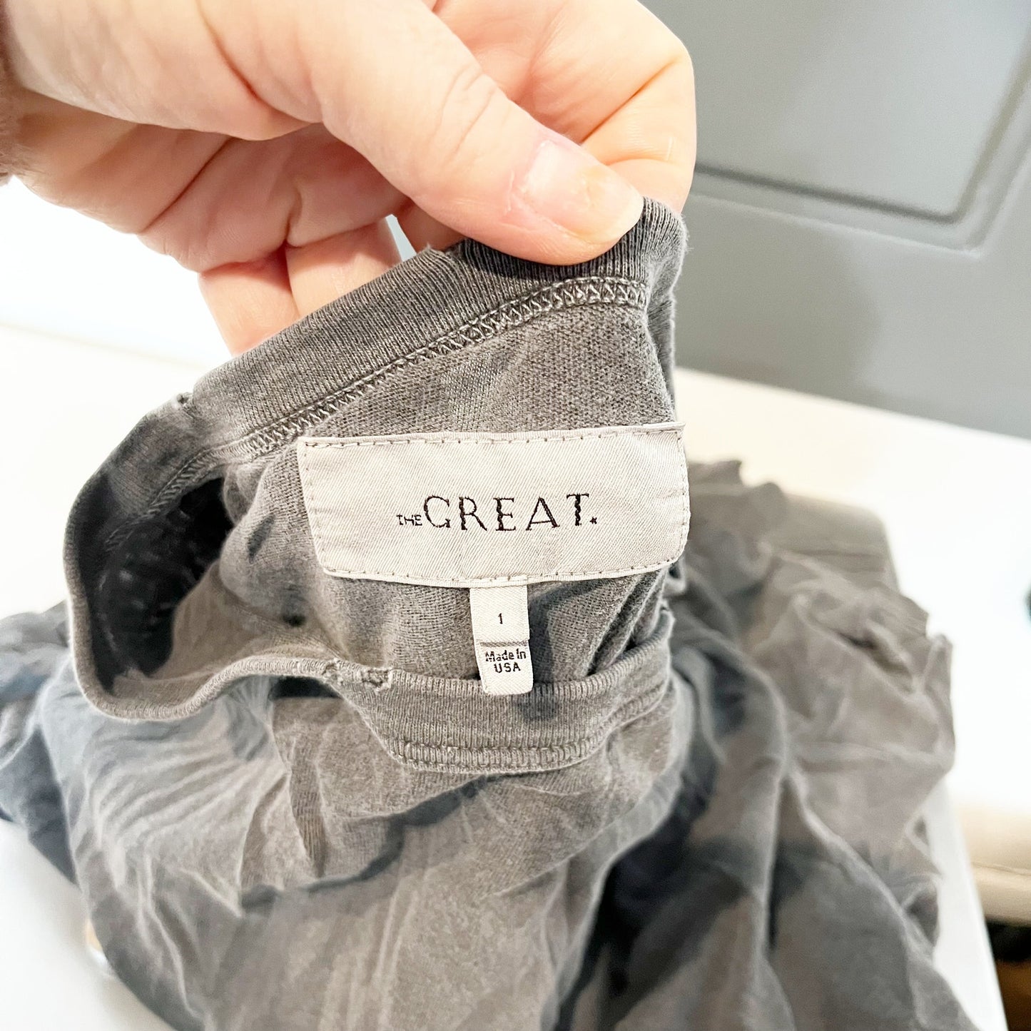 The Great 100% Cotton Short Sleeve Slim Crew Neck Casual T-Shirt Washed Black S