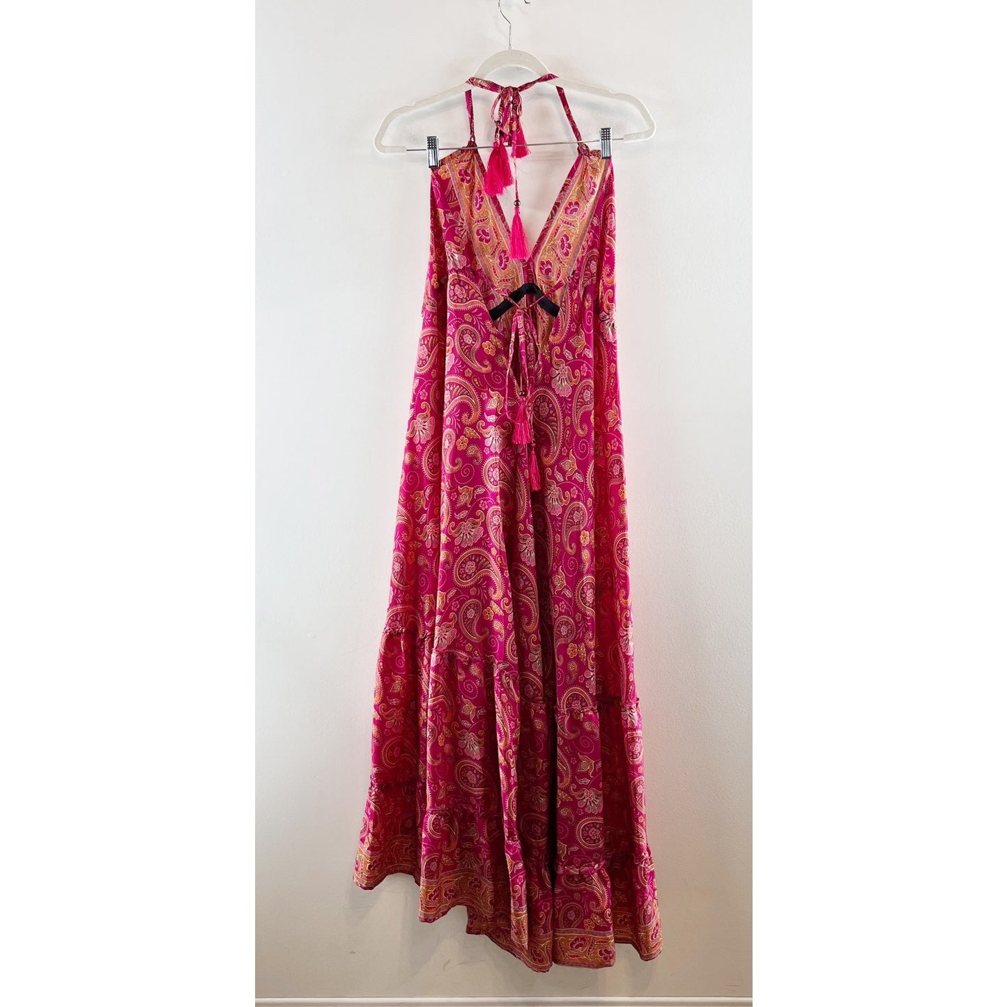 Jackpot Halter Printed Maxi Dress Pink One Size