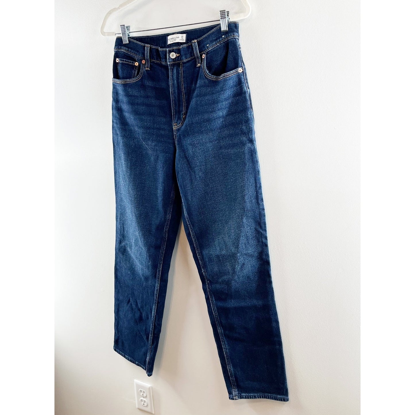 Abercrombie & Fitch The '90s Straight Ultra High Rise Straight Leg Jeans Blue 8