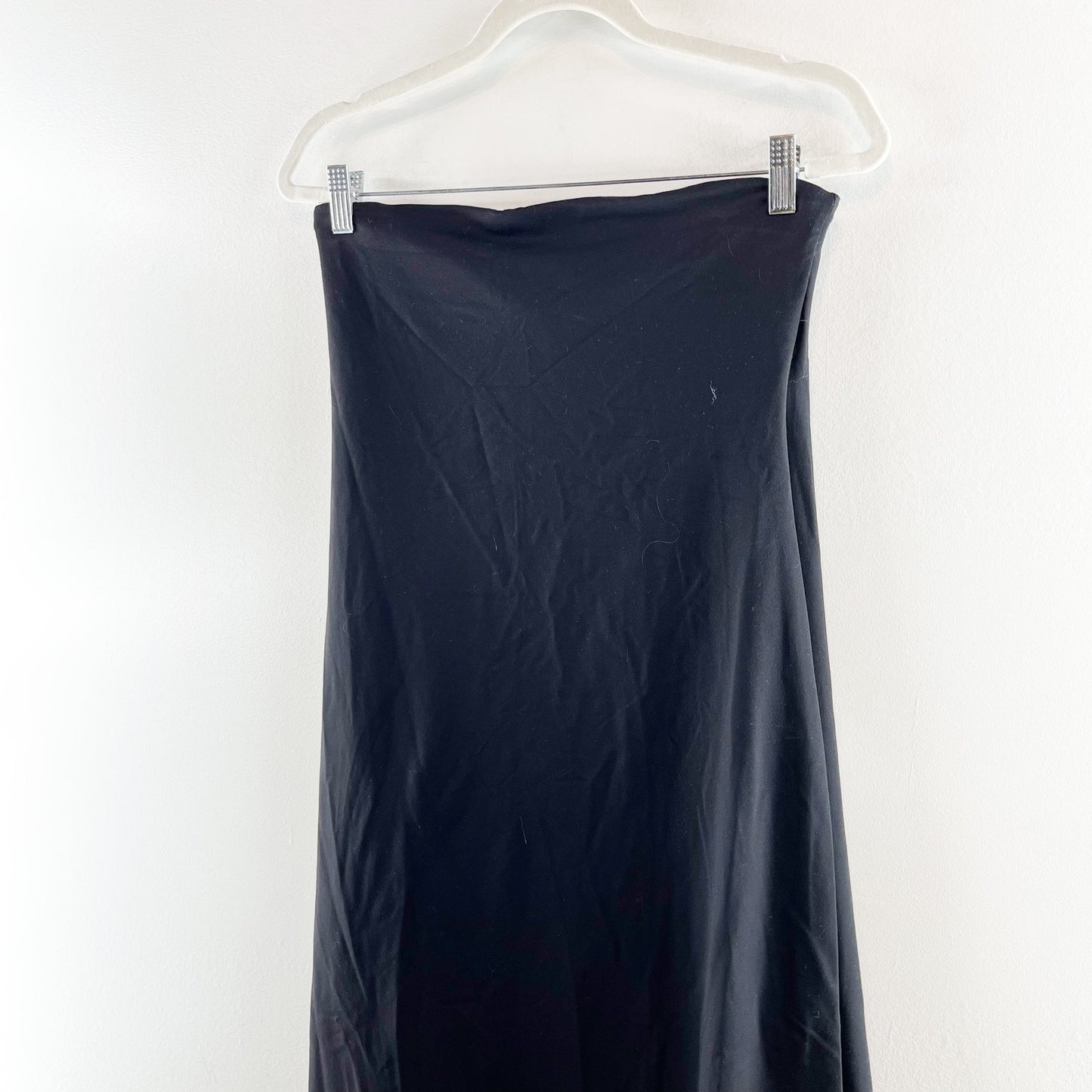 Susana Monaco Strapless Tube Double Lined A Line Maxi Dress Black Large