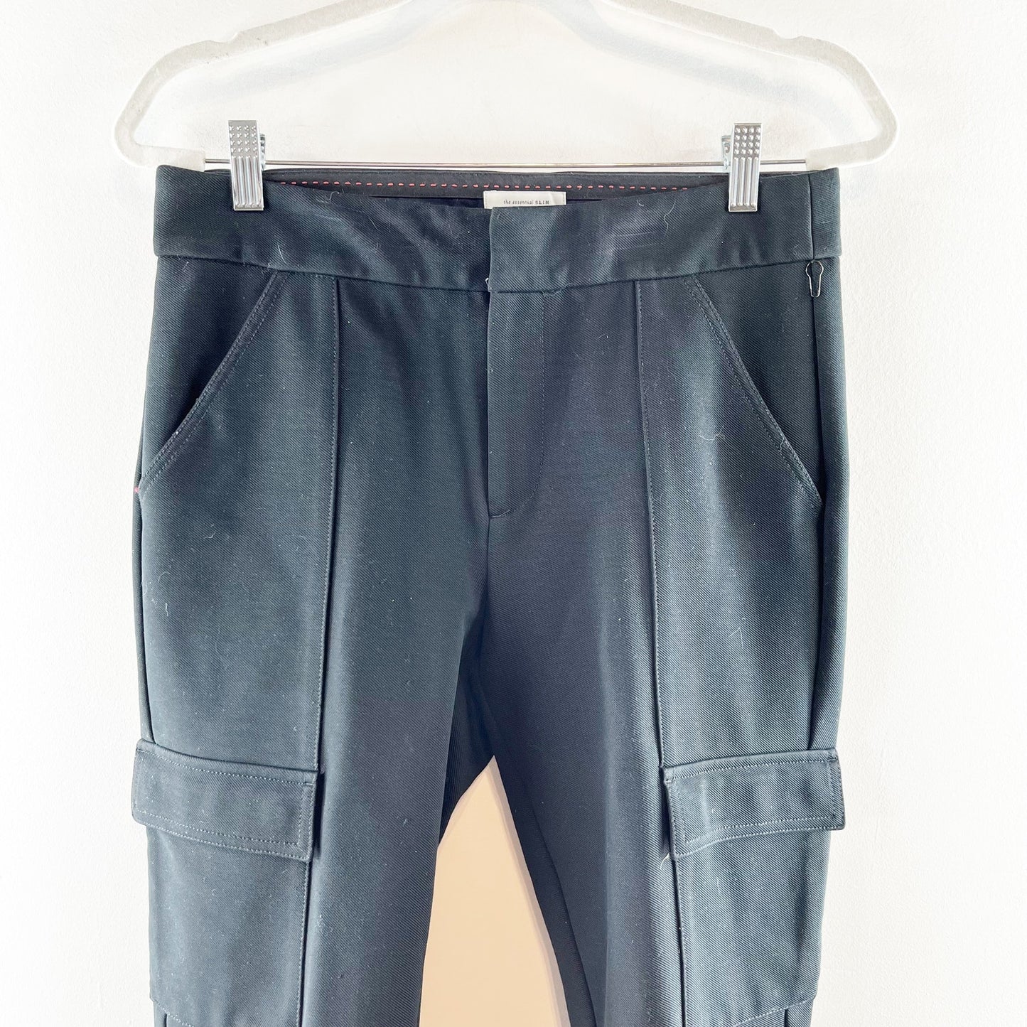 Anthropologie Essential Slim High Rise Cargo Pants Black 6