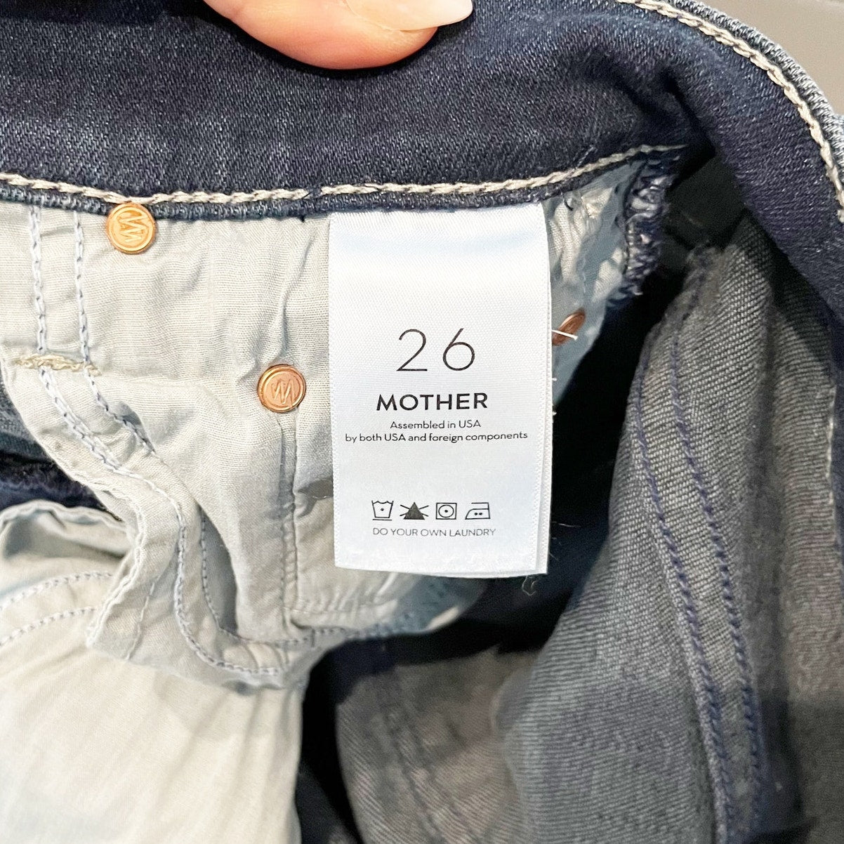 Mother The Insider Crop Step Fray High Rise Jeans Good For You Blue 26