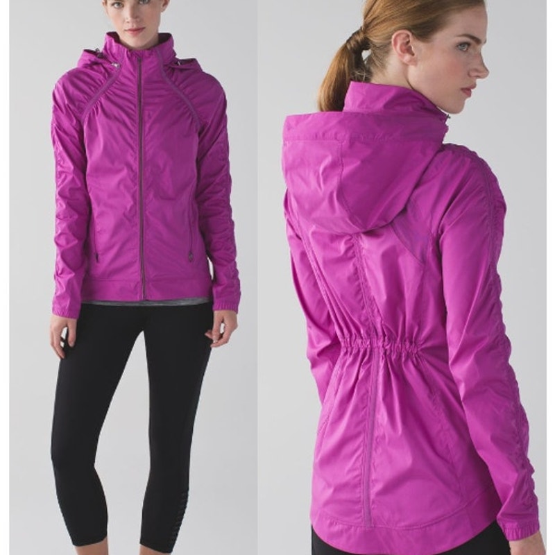 Lululemon Long Sleeve Full Zip Gather And Sprint Hooded Jacket Ultra Violet US 8