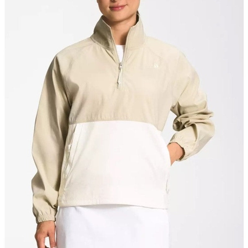 The North Face Anorak Windbreaker Pullover Jacket Tan Beige White Small