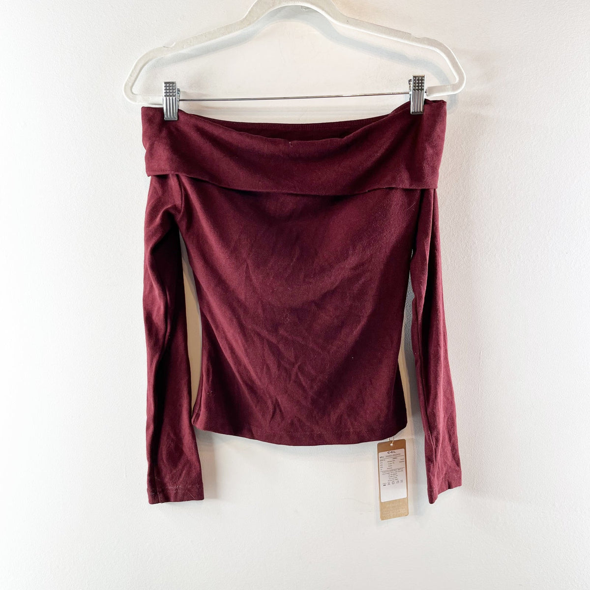OGL Litewarm Convertible Neck Off Shoulder Long Sleeve Top Built In Bra Ruby S