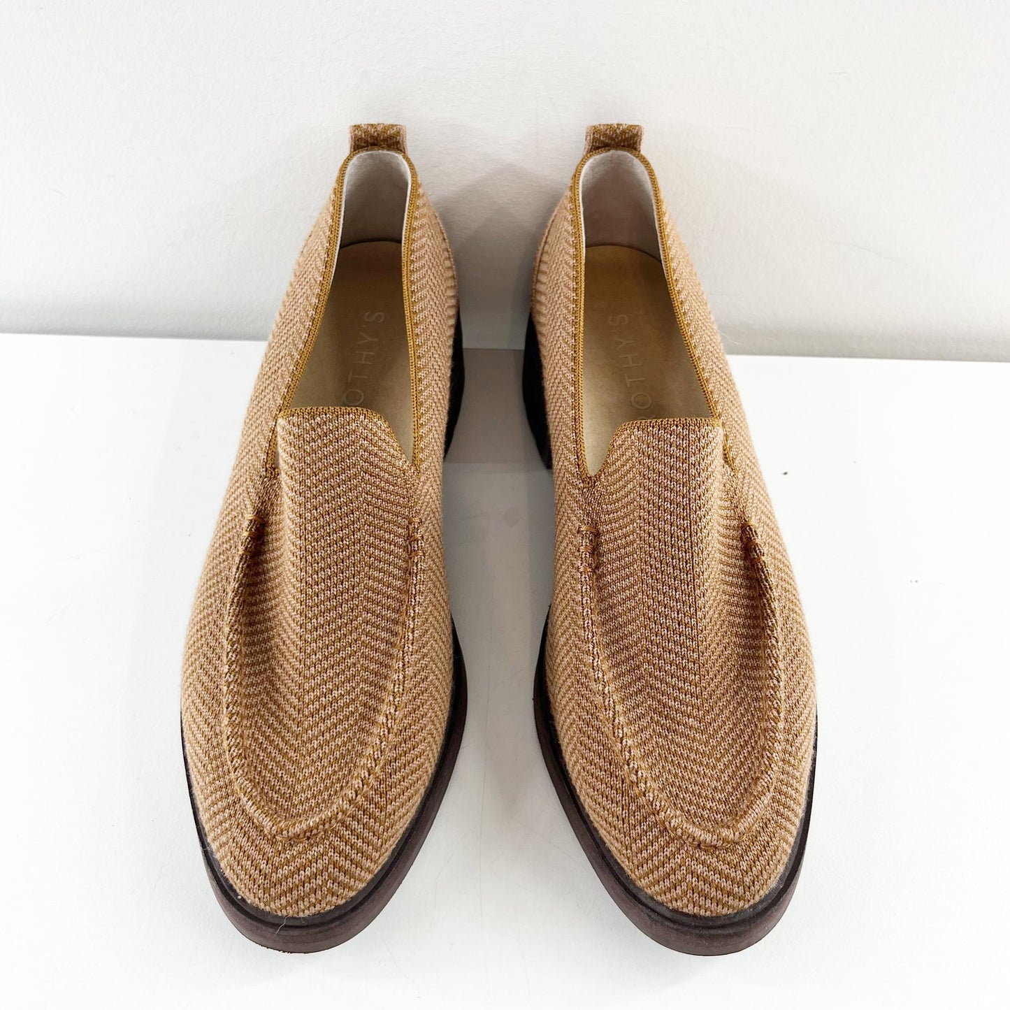 Rothy's The Lug Loafer Shoes Teak Herringbone Brown Tan 9