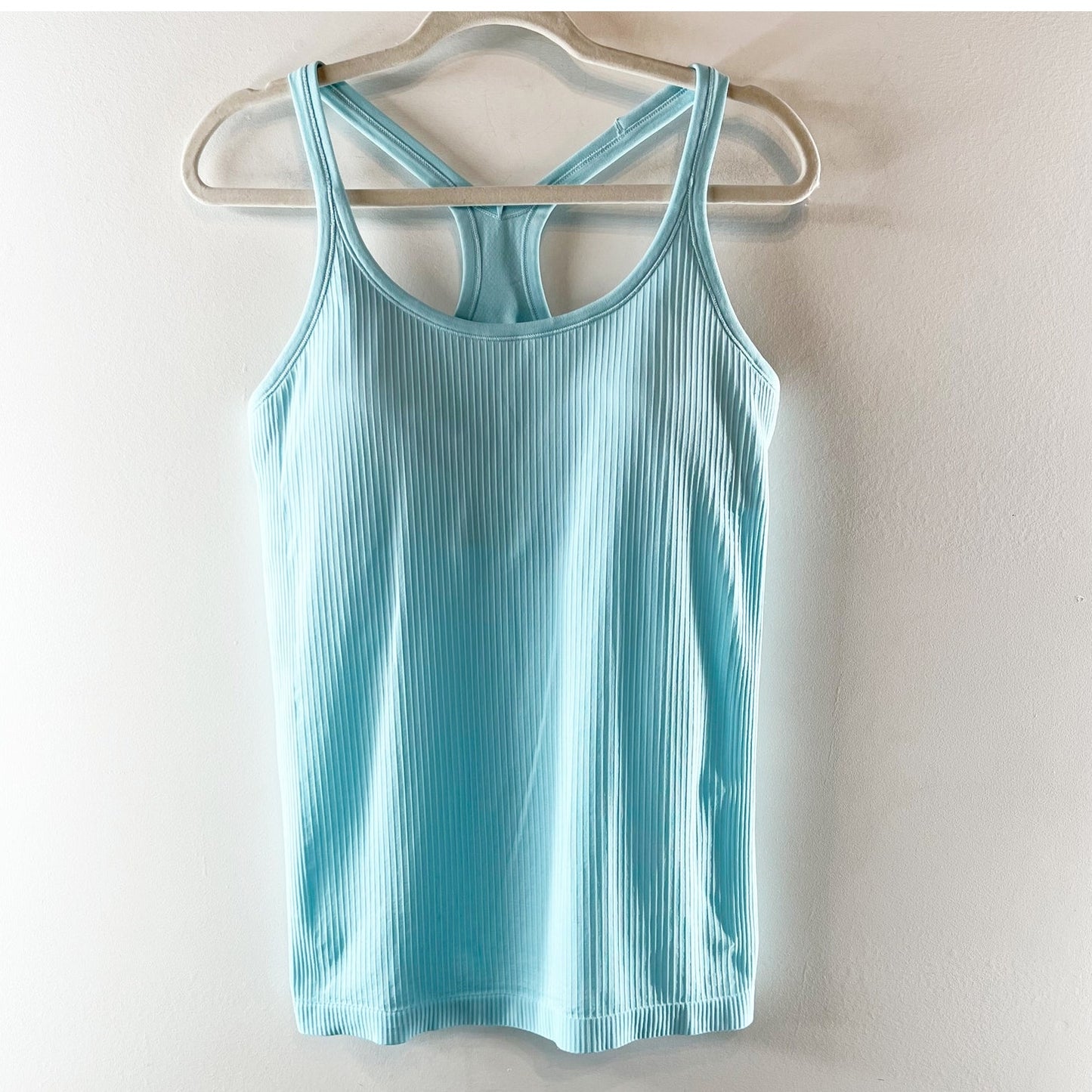 Lululemon Ribbed Ebb To Street Tank Top Heathered Aquamarine Teal Turquoise Blue