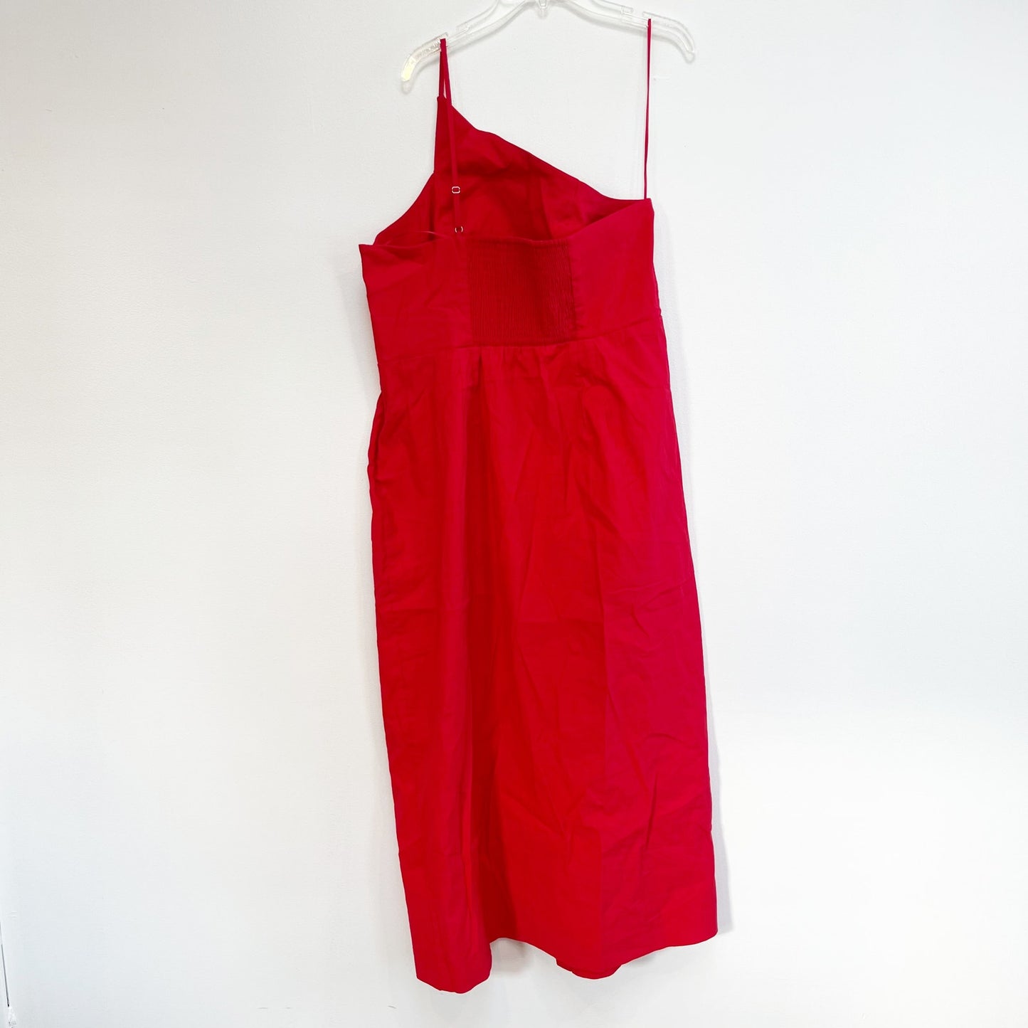 Anthropologie One Shoulder Slim Midi Dress Red 1X