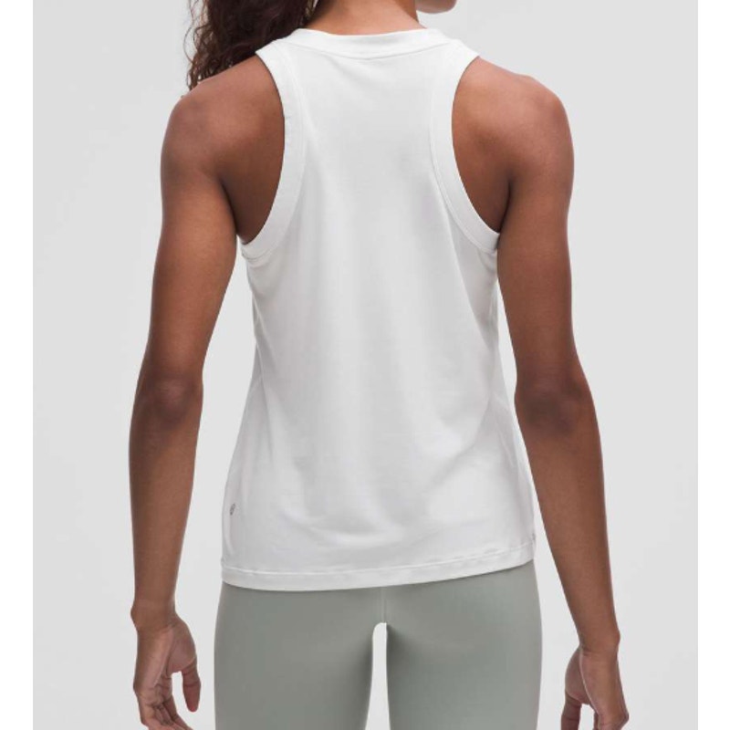 Lululemon Jersey Training High Neck Muscle Tank Top White 4