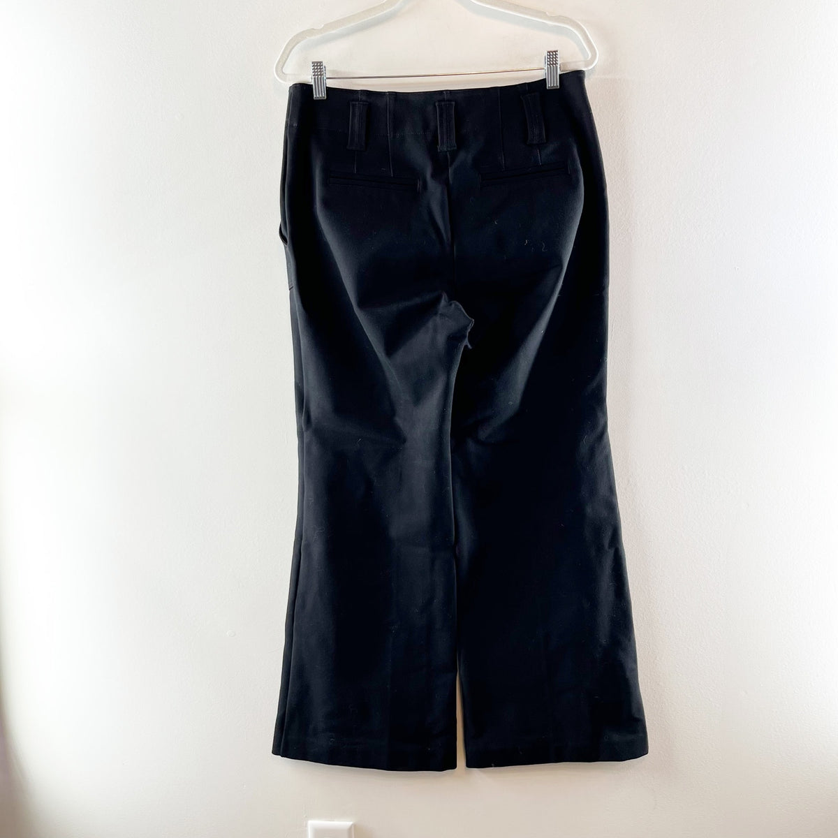Maeve Anthropologie Naomi High Rise Wide Leg Flare Ponte Pants Black 10