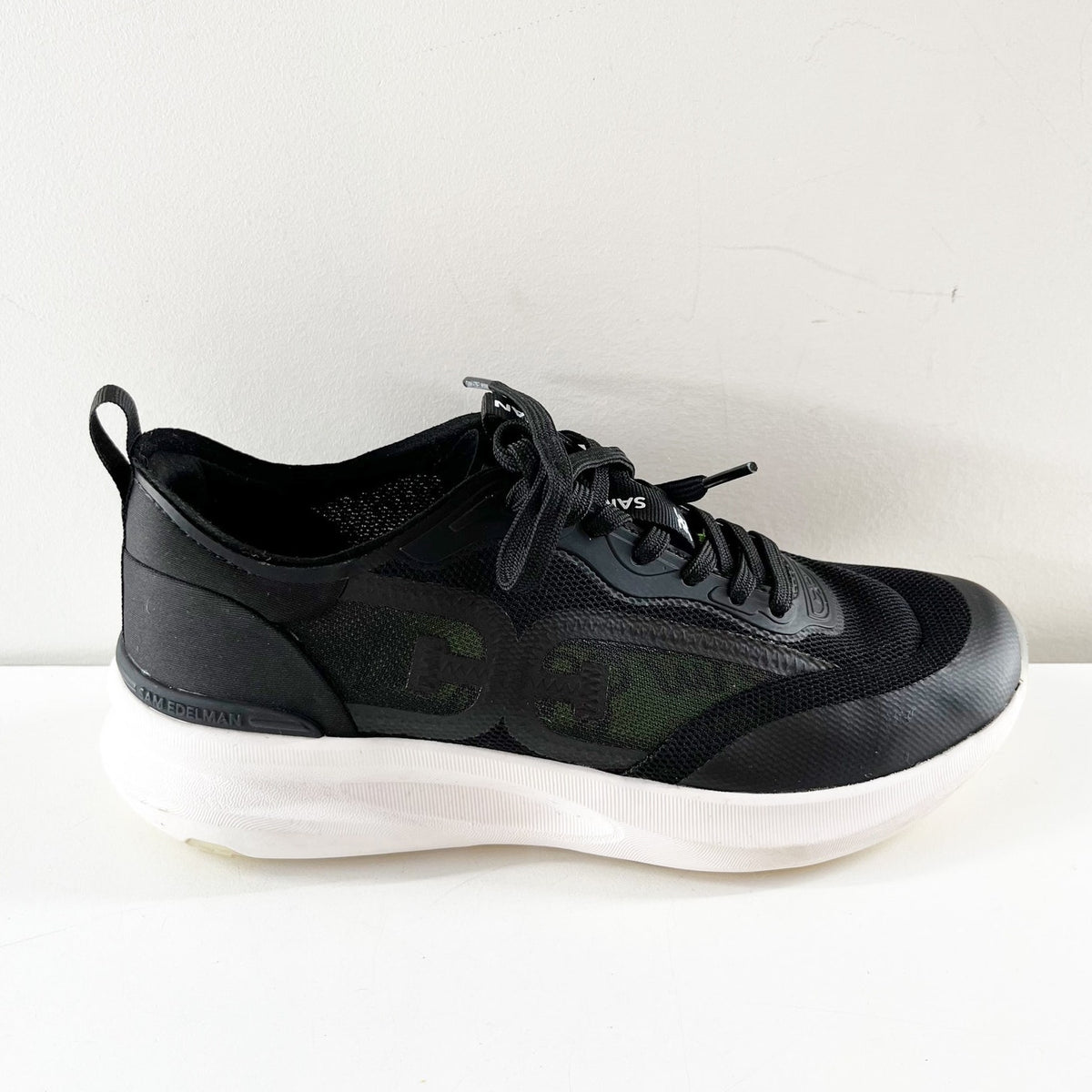 Sam Edelman Mesh Sarita Sneakers Shoes Black White 7.5