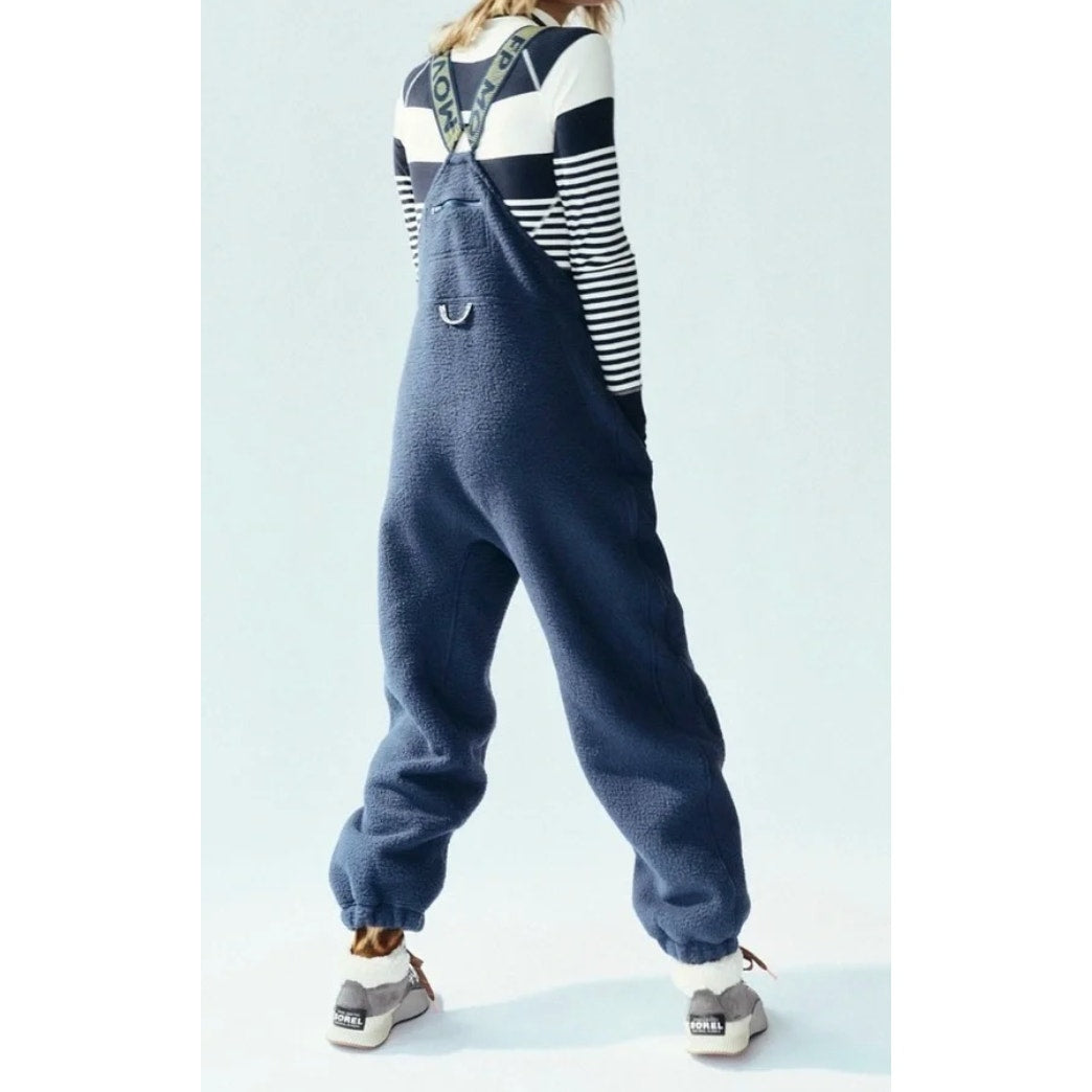 FP Movement Hit The Slopes Salopette Bib Fleece Overalls Blue Yellow XS