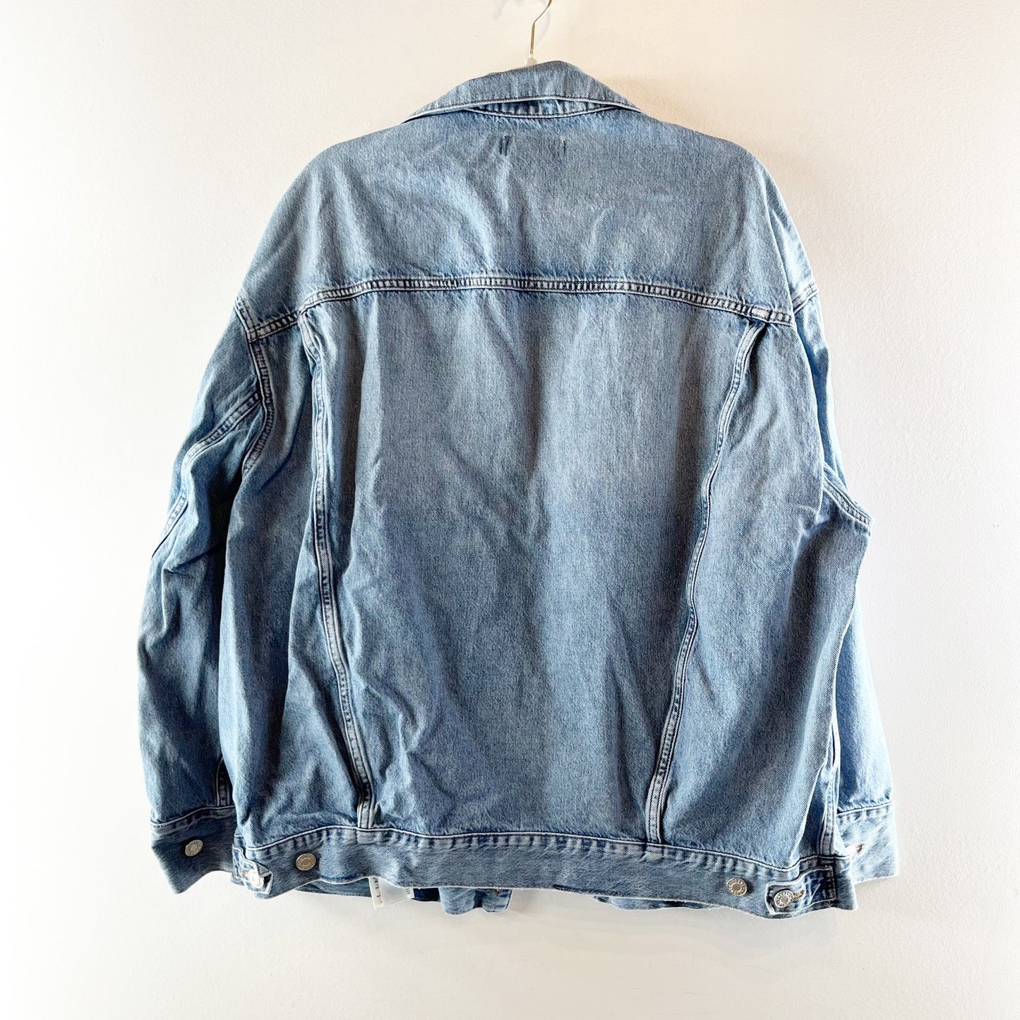 Agolde Reworked Wayne Cotton Long Sleeve Denim Jean Jacket Clarity Blue XS
