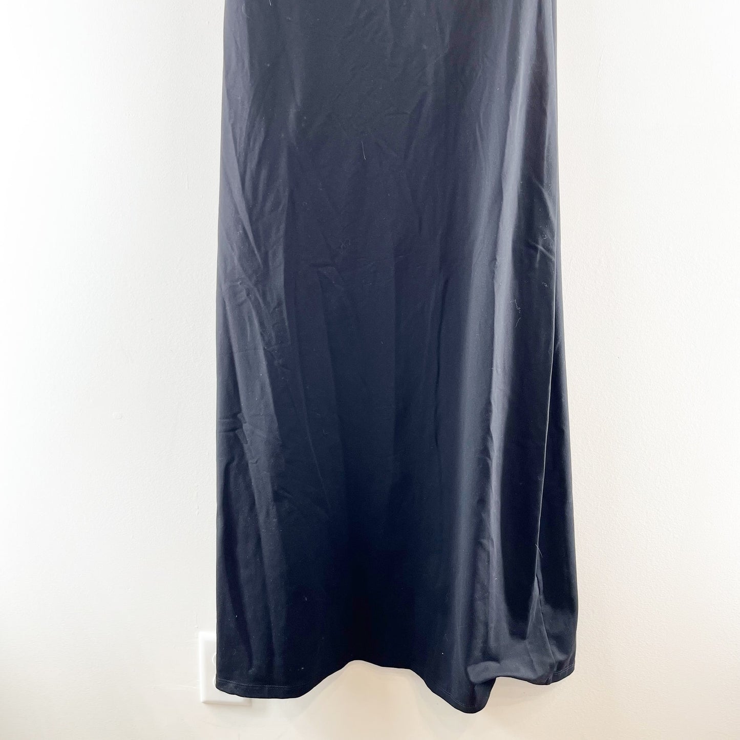 Susana Monaco Strapless Tube Double Lined A Line Maxi Dress Black Large