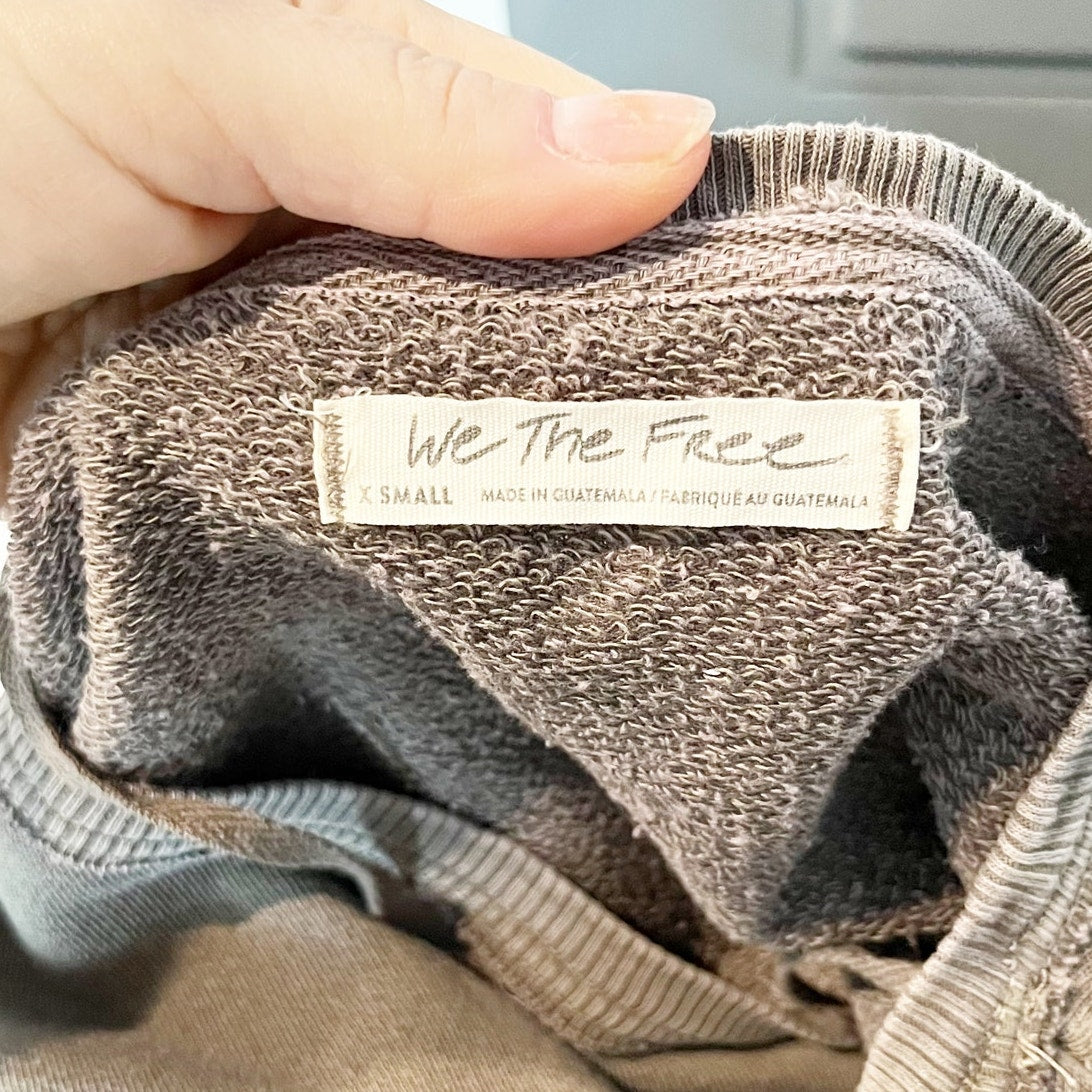 Free People Camden Long Sleeve Oversized Maxi Sweatshirt Dress Dolphin Gray XS