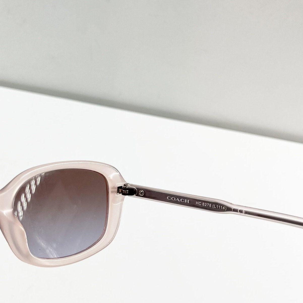 Coach Acrylic Purple Gradient Rectangle Sunglasses Milky Pink