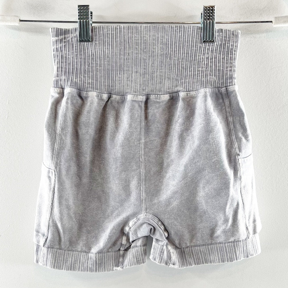 FP Movement Free People Pull On High Waisted Biker Running Shorts Gray Small