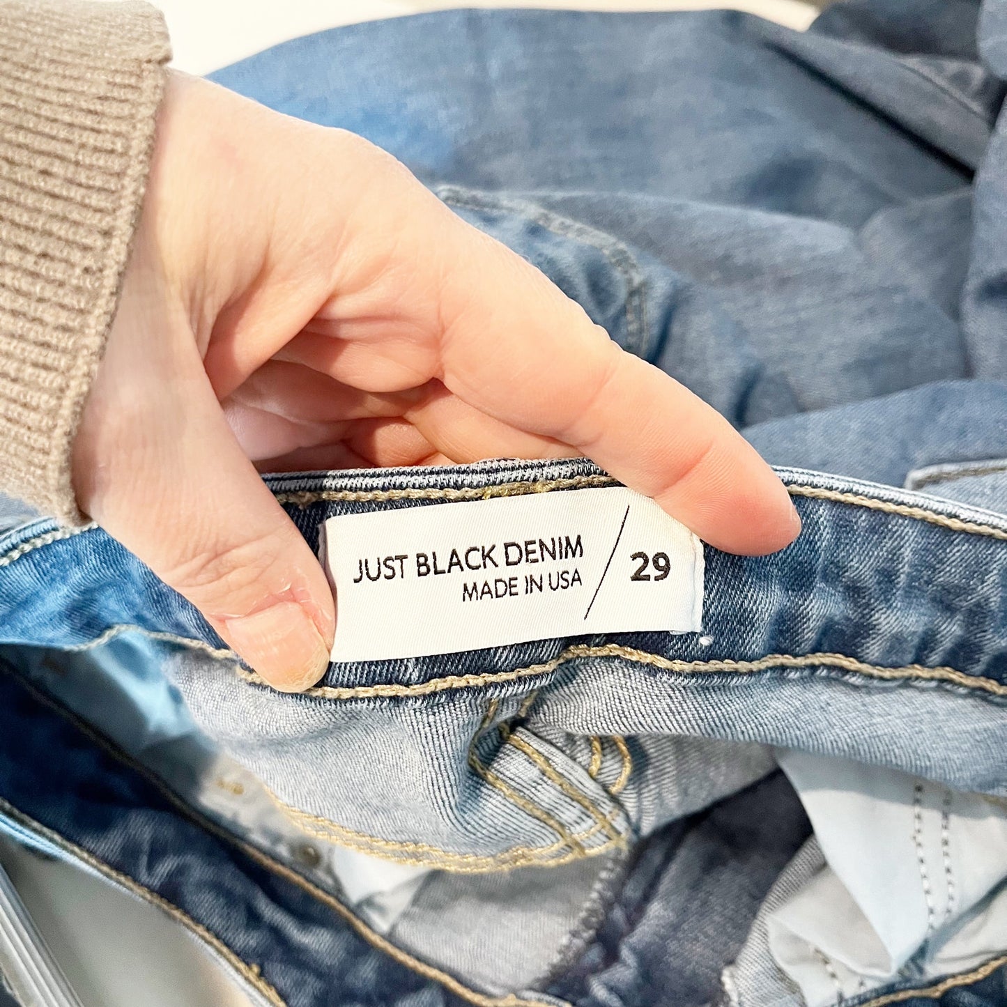 Just Black Denim The Fall Flare Raw Hem Jeans Blue 29