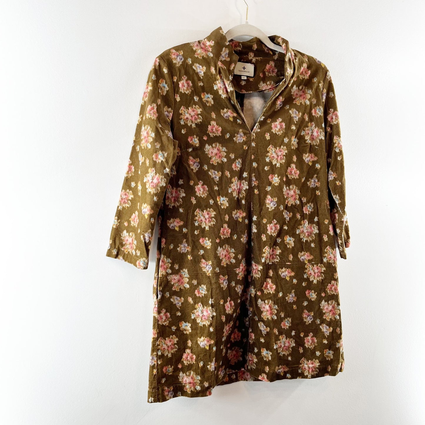 Tuckernuck Hazel Bouquet Corduroy Clifton Mini Dress Brown Small