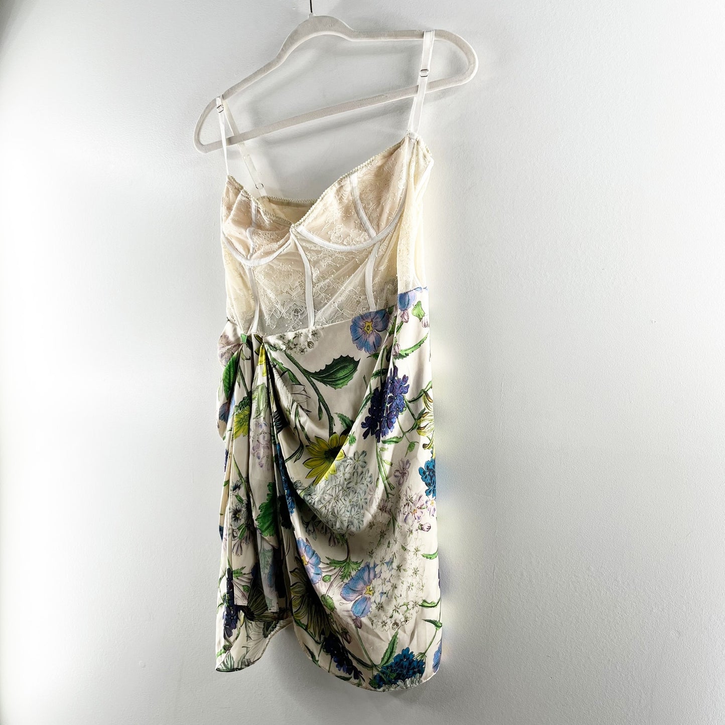 Katie May The Man Whisperer Floral Sheer Lace Bustier Mini Dress White Multi XL