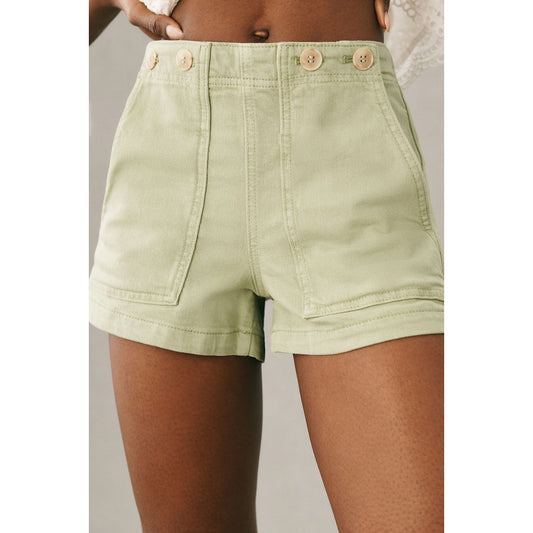 Pilcro by Anthropologie The Kit High-Rise Utility Shorts Moss Green 30