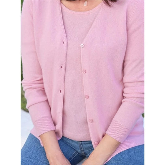 J. Crew Classic Crewneck Shell Tank and Matching Classic Cardigan Sweater Pink