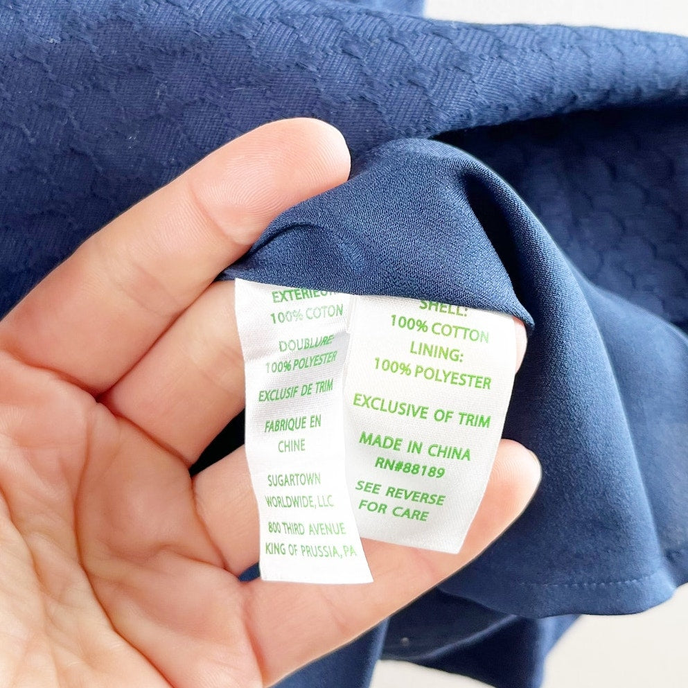 Lilly Pulitzer Demi Convertible Strapless Embroidered Mini Dress Navy Blue Gold