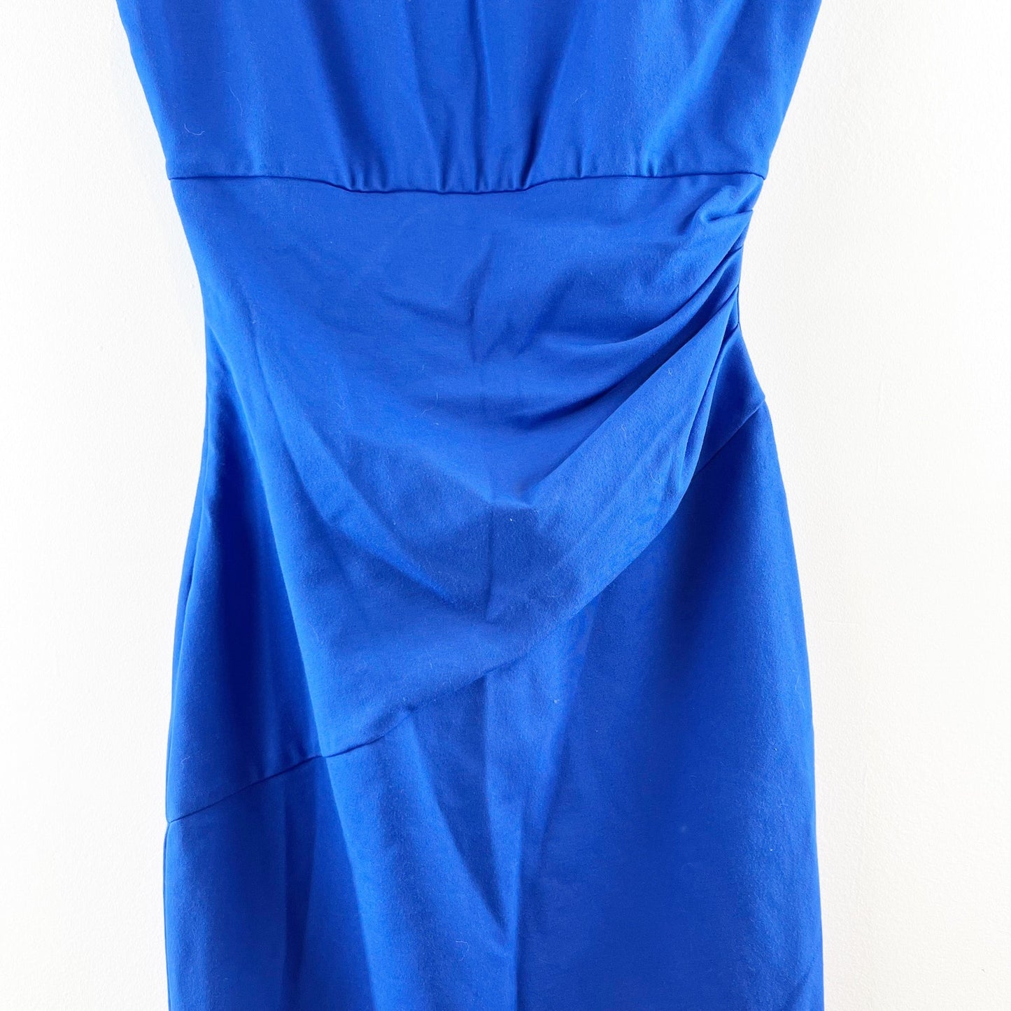 Diane Von Furstenberg Bevin Cap Sleeve Ruched Mini Shift Dress Royal Blue 4