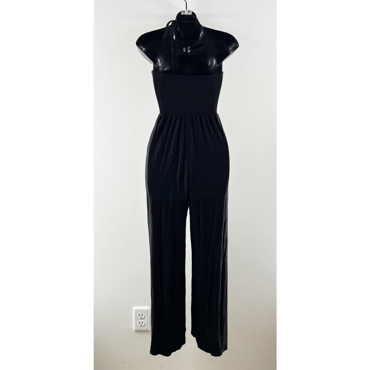 Evereve Noa Halter Wide Leg Jumpsuit Black XS