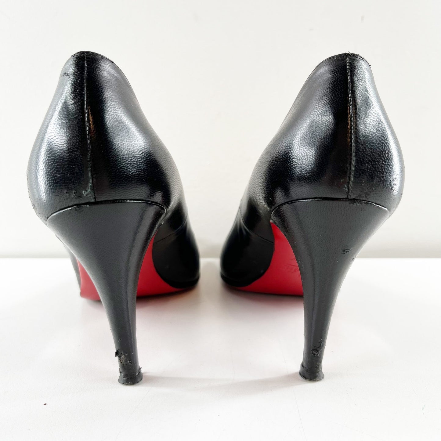 Christian Louboutin Ron Ron 85 Kid Leather Round Toe Stilettos Pump Black 38