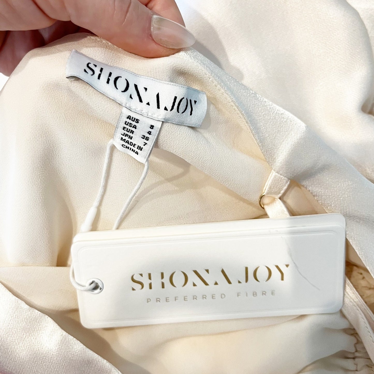 Shona Joy La Lune Ruched Side Slit Maxi Formal Slip l Dress Gown Cream 4