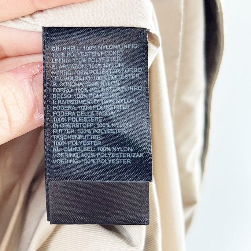 The North Face Kadin Long Sleeve Full Zip Hooded Trench Rain Coat Beige Medium