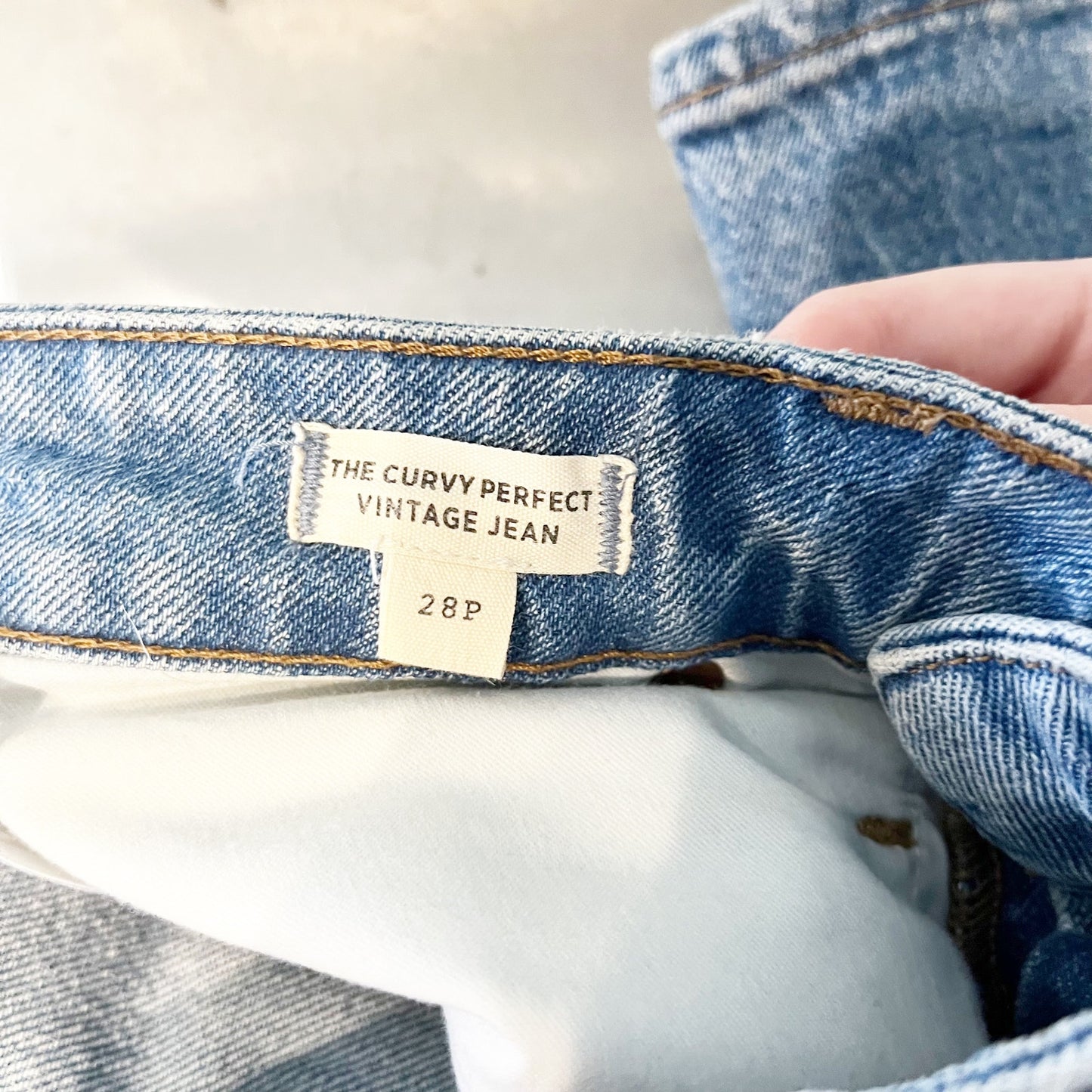 Madewell The Curvy Perfect Vintage High Waisted Straight Jeans Hoye Wash 28 P
