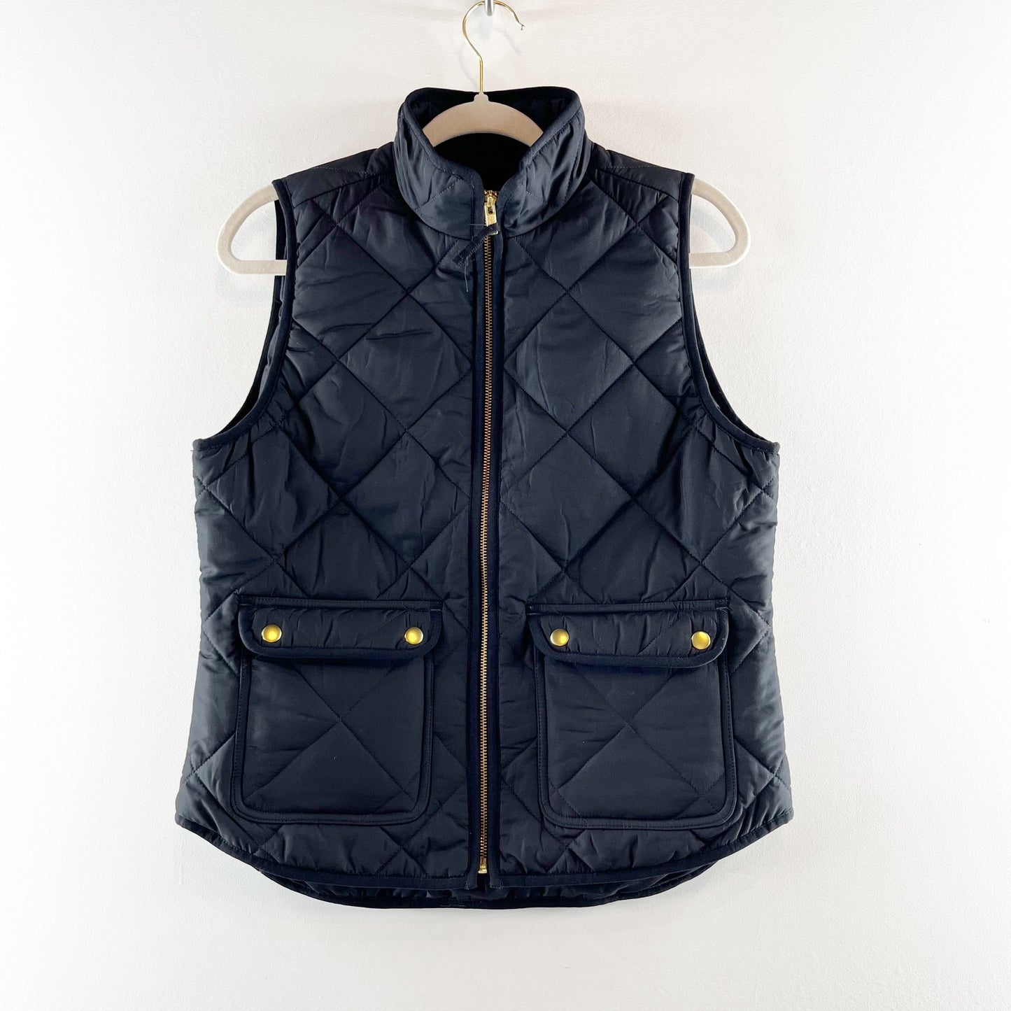 j. Crew Quilted Full Zip Puffer Vest Black Small