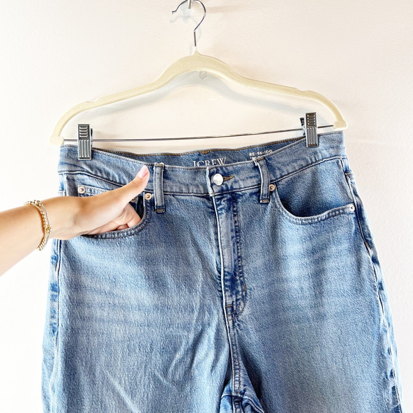 J. Crew '96 High Rise Flare Jeans Denim Blue Wash 30 / 10