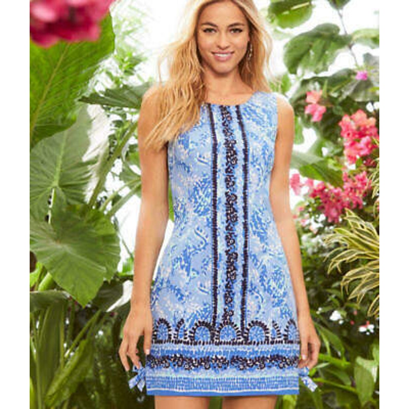 Lilly Pulitzer Mila Stretch Mini Shift Blue Peri Turtley Awesome Dress 2